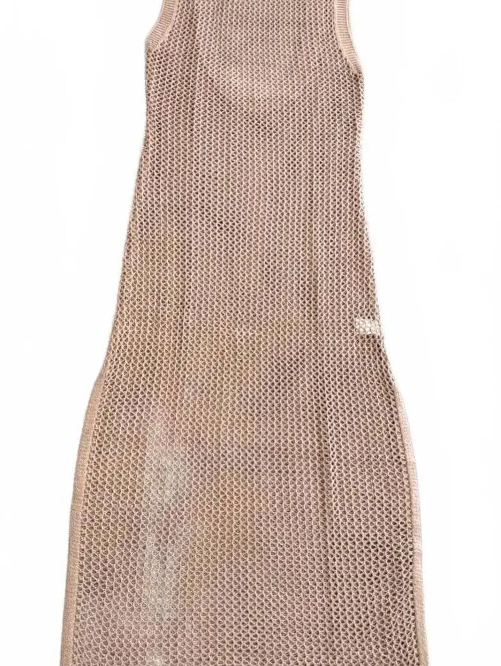 Boutique Swim Crochet Maxi Cover-Up Tan NEW - Picture 3 of 7